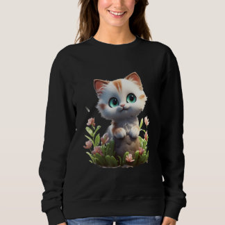 Sudadera Spring Garden Kitten Flower Cat Girl Floral Blosso