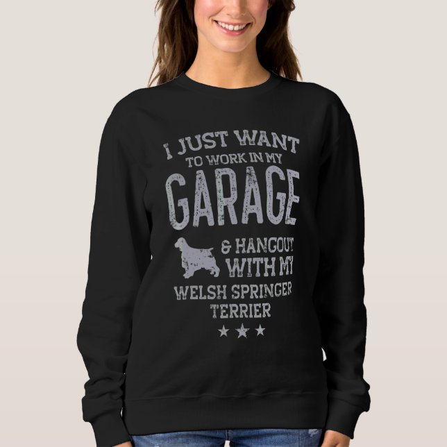 Sudadera Springer Spaniel Galés Padre Coche Garaje Lugar de (Anverso)