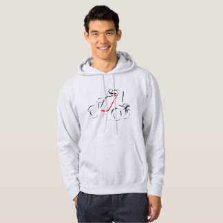 Sudadera Sprintcar 01 Negro y Rojo sobre Frente de Ceniza