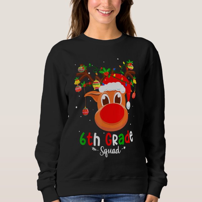 Sudadera Squad de grado de reno de Santa Hat profesor C (Anverso)
