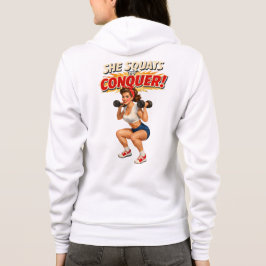 Sudadera Squats Conquer -Funny Retro Gym Pin-Up- Activewear