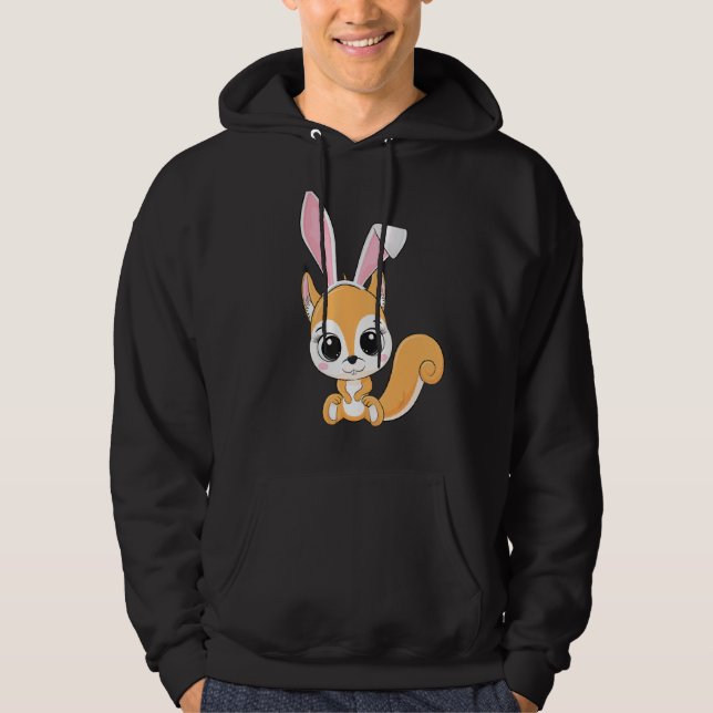 Sudadera Squirrel Bunny Ears Easter Day Cute Animal Boys Gi (Anverso)