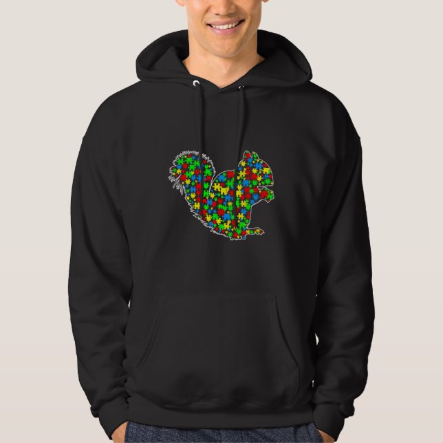 Sudadera Squirrel Funny Puzzle Animals Autism Awareness (Anverso)