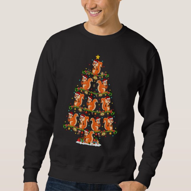 Sudadera Squirrel   Lights Xmas Santa Squirrel Christmas Tr (Anverso)