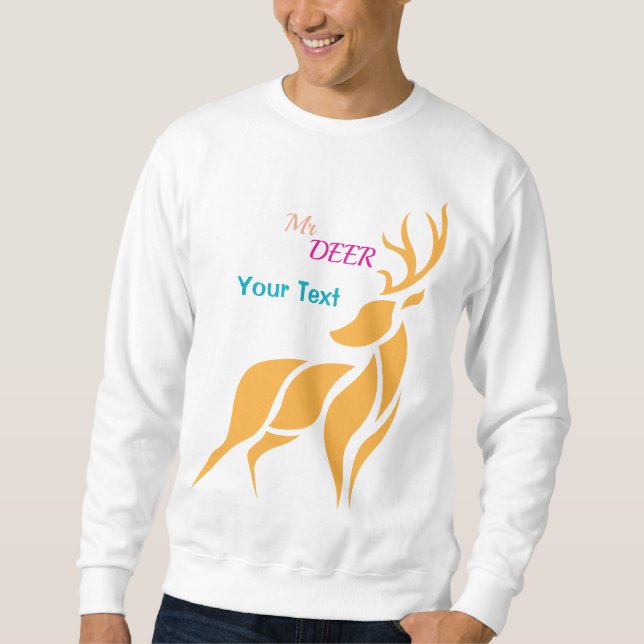 Sudadera Sr. Ciervo Gráfico – Estilo Bosque Rústico (Anverso)