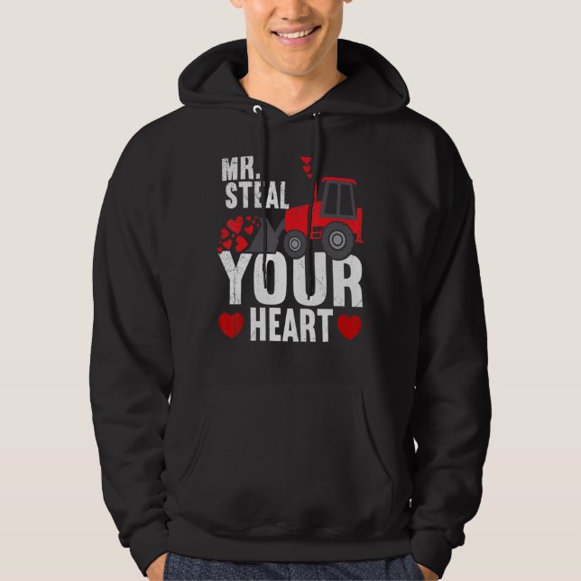 Sudadera Sr. Robar su corazón Gracioso Niños Tractor Valent (Anverso)