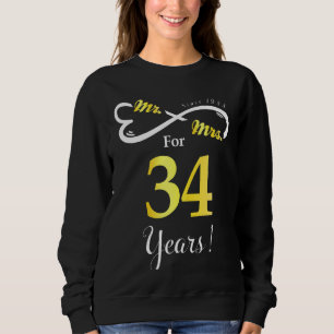Sudadera Sr. Sra. Infinite Love Married Aniversario 34 Años