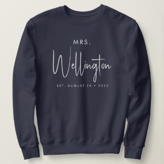 Sudadera Sra. Black Script Nombre personalizado Nodal Sweat
