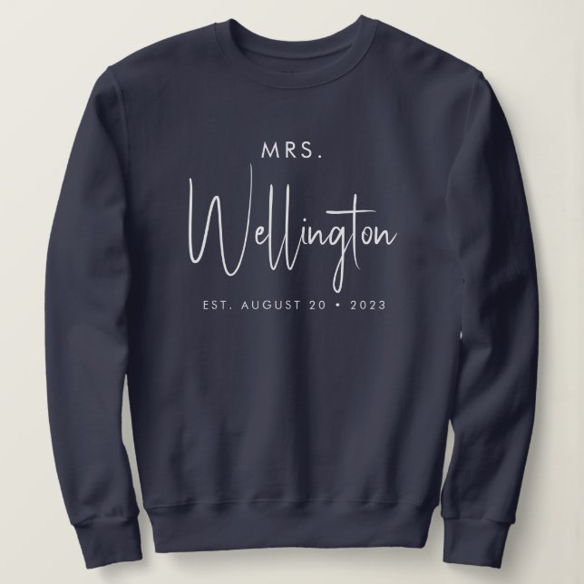 Sudadera Sra. Black Script Nombre personalizado Nodal Sweat (Anverso del diseño)