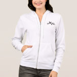 Sudadera Sra. Hoodie<br><div class="desc">Tan lindo cremallera blanca que dice la Sra.</div>