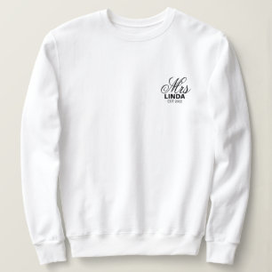 Sudadera Sra. personalizada con nombre, compromiso, novia