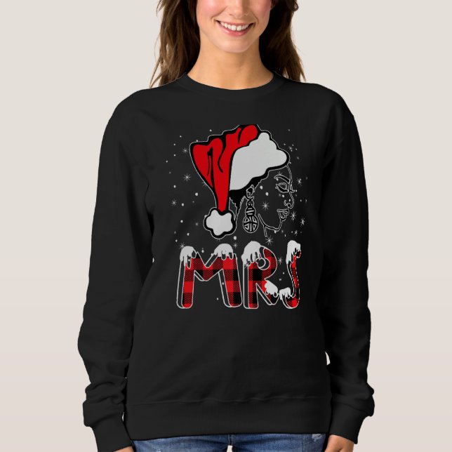 Sudadera Sra. Santa Black Claus Melanin Navidades africanos (Anverso)