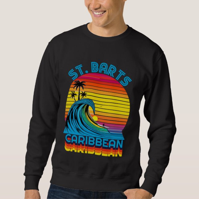 Sudadera St Barts Caribbean Retro Throwback Surf & Beach So (Anverso)