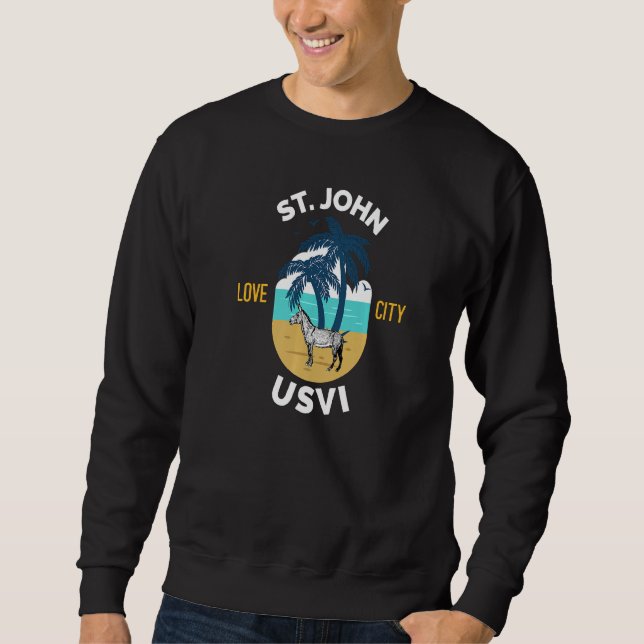 Sudadera St. John US Virgin Islands Wild Donkey on the Beac (Anverso)