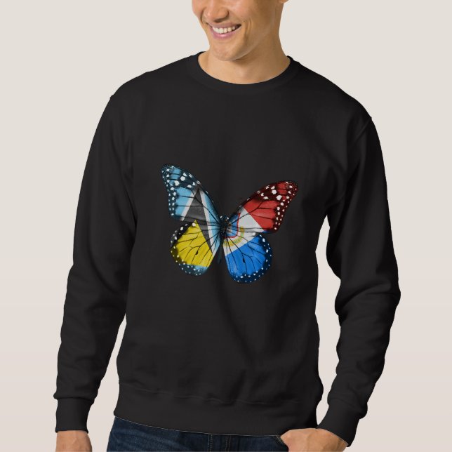 Sudadera St Lucian Sint Maartener Flag Butterfly   (Anverso)