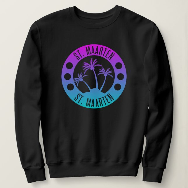 Sudadera St. Maarten Blue Gradient Sint Martin (Anverso del diseño)