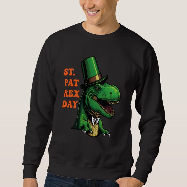 Sudadera St Pat-Rex Day Happy St Patricks Day T-Rex Leprech (Anverso)