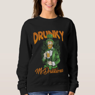 Sudadera St Patrick Day Gracioso Borracho Leprechaun Bebien