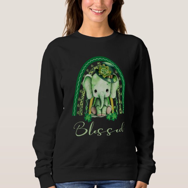 Sudadera St Patrick's Blessed Rainbow Adorable Christian El (Anverso)