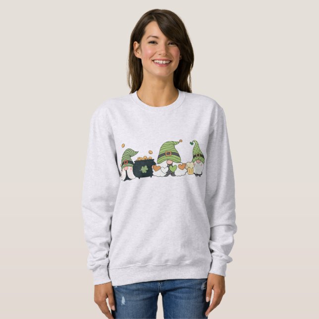 Sudadera St. Patrick's Cute Day Gnomes (Anverso completo)