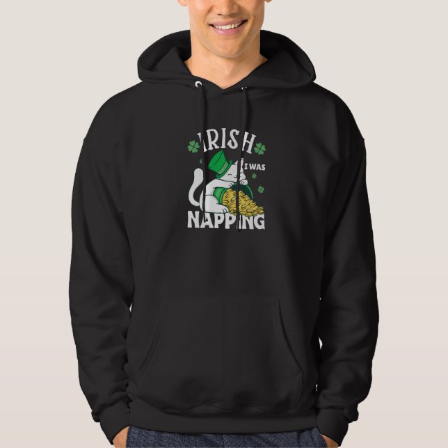 Sudadera St. Patricks Day Cat i was napping Premium (Anverso)