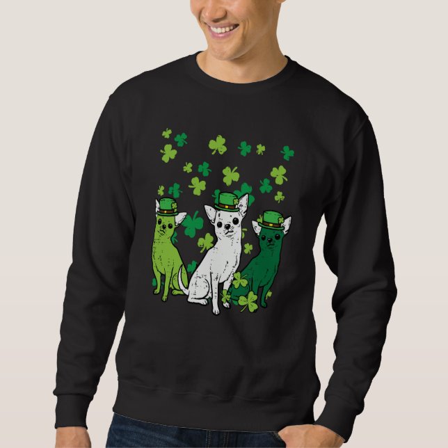 Sudadera St Patricks Day Chihuahuas Dog Saint Paddys Men Wo (Anverso)