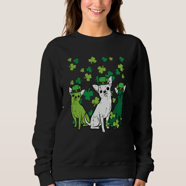 Sudadera St Patricks Day Chihuahuas Dog Saint Paddys Men Wo (Anverso)