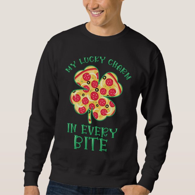 Sudadera St Patrick's Day Fast Food Shamrock Pizza Saint Pa (Anverso)