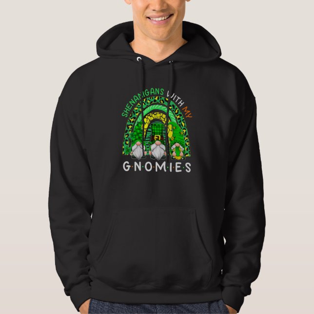 Sudadera St Patricks Day Gnome Let Shenanigans Begin Shamro (Anverso)