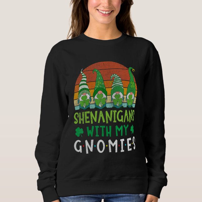 Sudadera St Patricks Day Gnome Let Shenanigans Begin Shamro (Anverso)