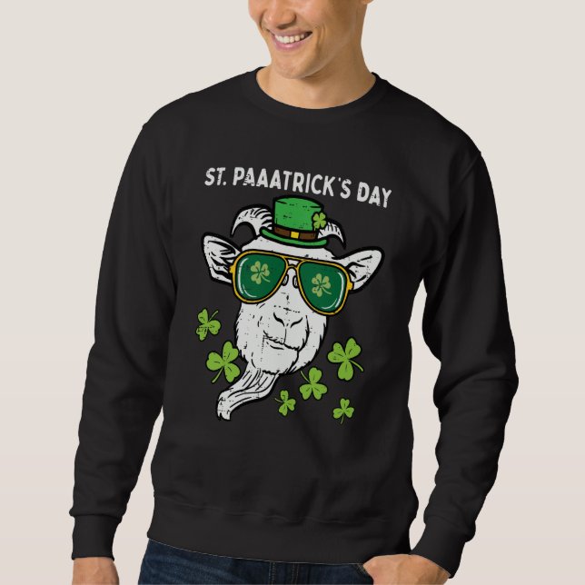 Sudadera St Patricks Day Goat Head Saint Pattys Farmer Men  (Anverso)