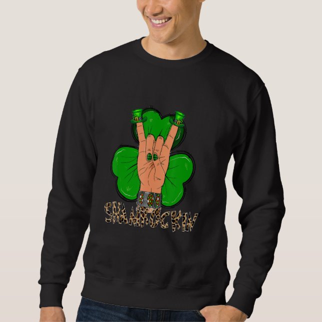 Sudadera St. Patrick's Day Happy Go Lucky Green Shamrock Ir (Anverso)