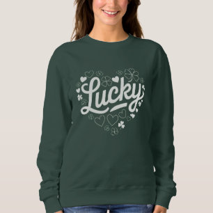 Sudadera St Patrick's Day Heart Lucky Clover Shamrock