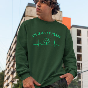 Sudadera St Patricks Day Heartbeat Sweatshirt Texto Perso