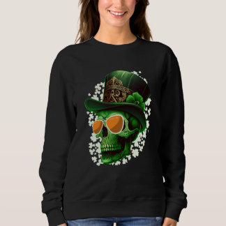 Sudadera St Patrick's Day Irish skeleton leprechaun