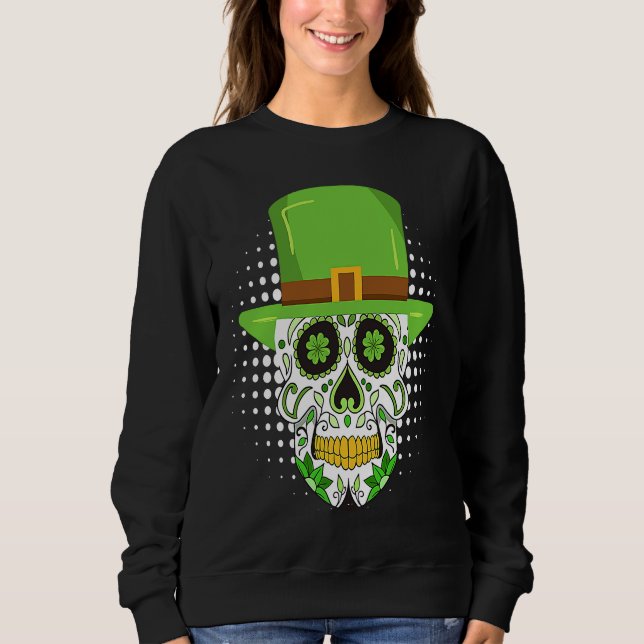 Sudadera St Patrick's Day Irish skeleton leprechaun (Anverso)