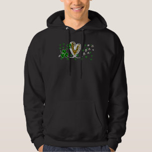 Sudadera St Patricks Day Leopard Hearfalo Plaid Clover