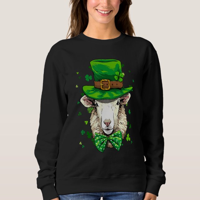 Sudadera St Patrick's Day Leprechaun Sheep Lamb Shamrock Ir (Anverso)