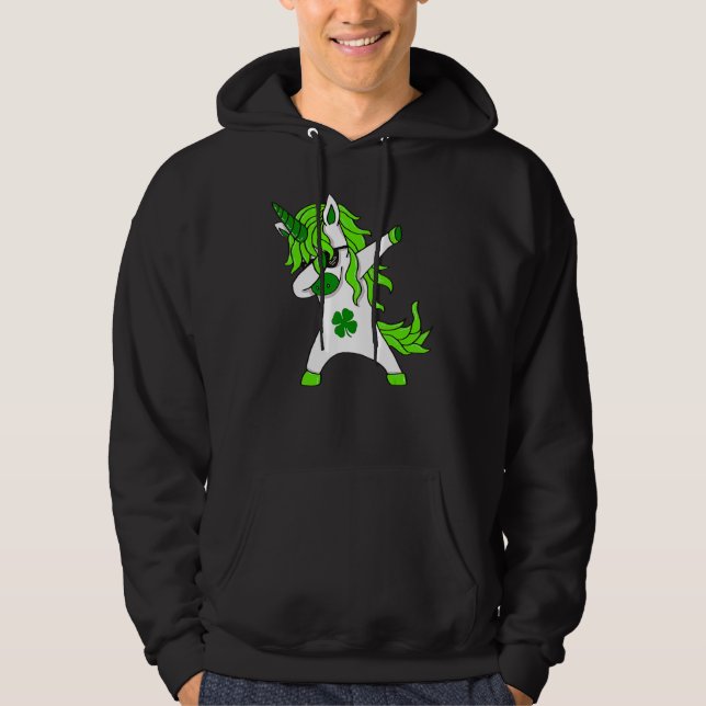 Sudadera St Patricks Day Lepricorn Dabbing Unicorn (Anverso)
