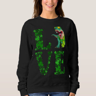 Sudadera St Patricks Day Love Shamrock Dinosaur Niños I
