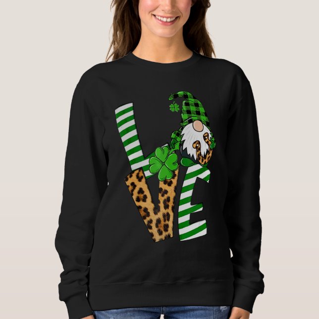Sudadera St. Patrick's Day Love Shamrock Gnomies Lucky (Anverso)