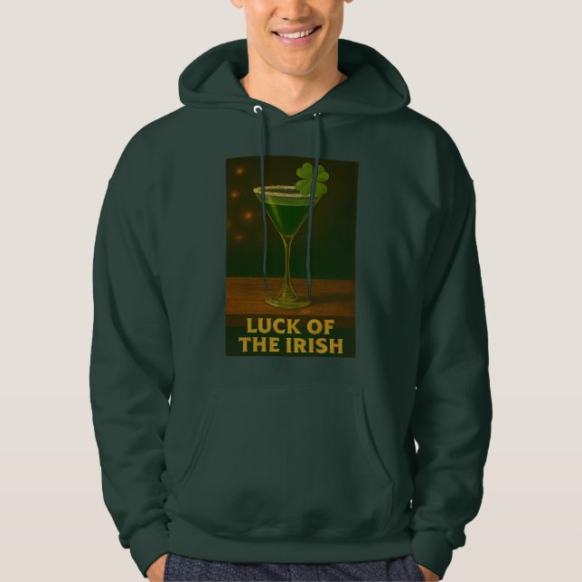 Sudadera St. Patrick's Day Luck Of The Irish Clover Martini (Anverso)
