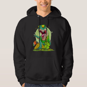 Sudadera St Patrick's Day Lucky Dinosaur T Rex Glasses Iris