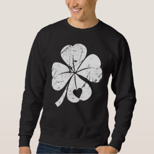 Sudadera St Patricks Day Lucky Four Leaf Irish Shamrock Wit