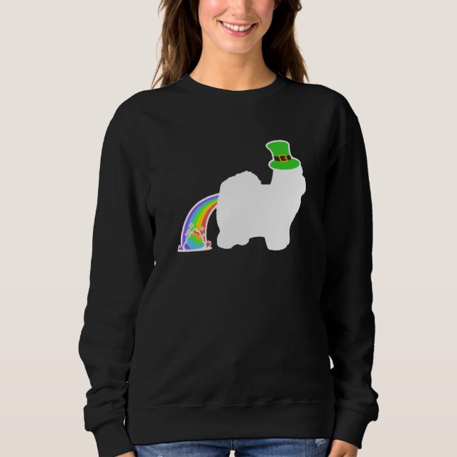 Sudadera St Patrick's Day Rainbow Dog Coton de Tulear (Anverso)