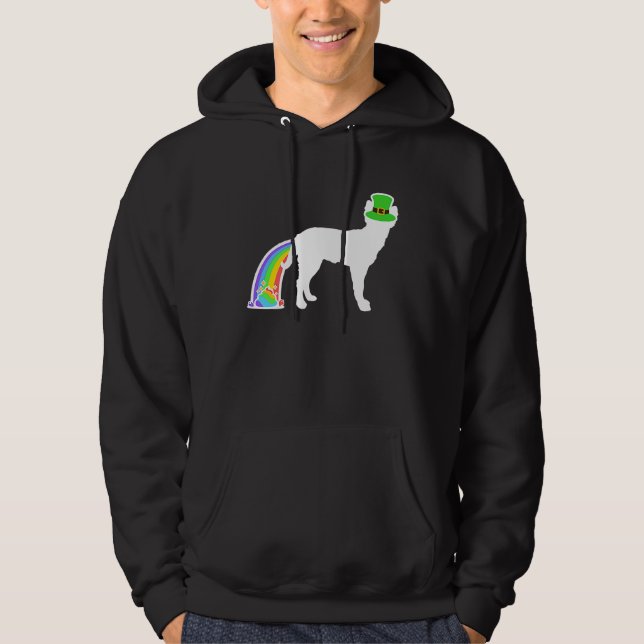 Sudadera St Patrick's Day Rainbow Dog  Mudi (Anverso)