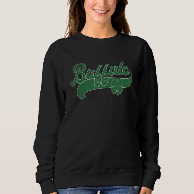 Sudadera St. Patrick's Day Shamrock Buffalo New York NY Gif (Anverso)