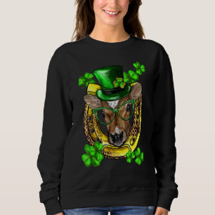 Sudadera St Patricks Day Shamrock Funny Lucky Cow Heifer H