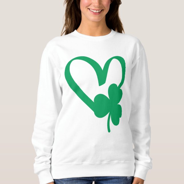Sudadera St Patrick's Day Shamrock Heart T-Shirt (Anverso)