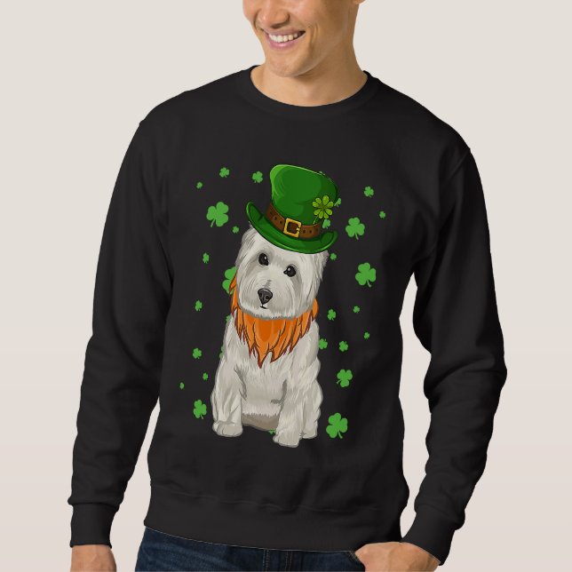 Sudadera St Patricks Day West Highland White Terrier Shamro (Anverso)